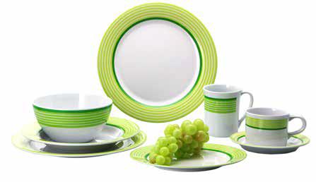 🏕️ Vajilla Trendline Green 16PCS GIMEX - Resistente y ligera Vajilla Trendline Green 16PCS GIMEX - Juego de melamina con platos, boles y tazas en tonos verdes, ideal para camping y barcos.